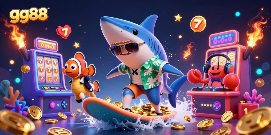 Experience thrilling gameplay with gg88 in a vibrant underwater casino setting, showcasing dynamic characters and exciting elements.