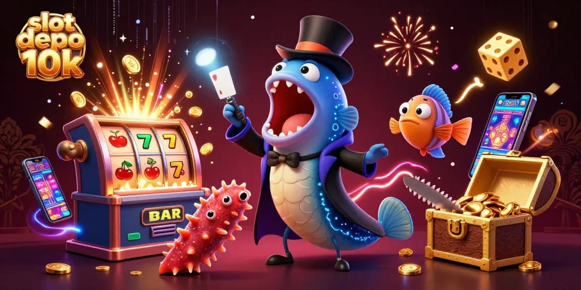 Menangkan jackpot dengan slot depo 10k pada ilustrasi kasino yang memukau dan penuh aksi.