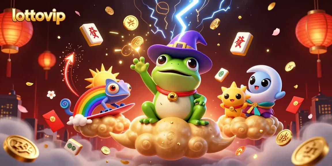 LOTTO VIP membuat pengalaman bermain menarik dengan ilustrasi 3D yang penuh warna dan suasana judi yang ceria.