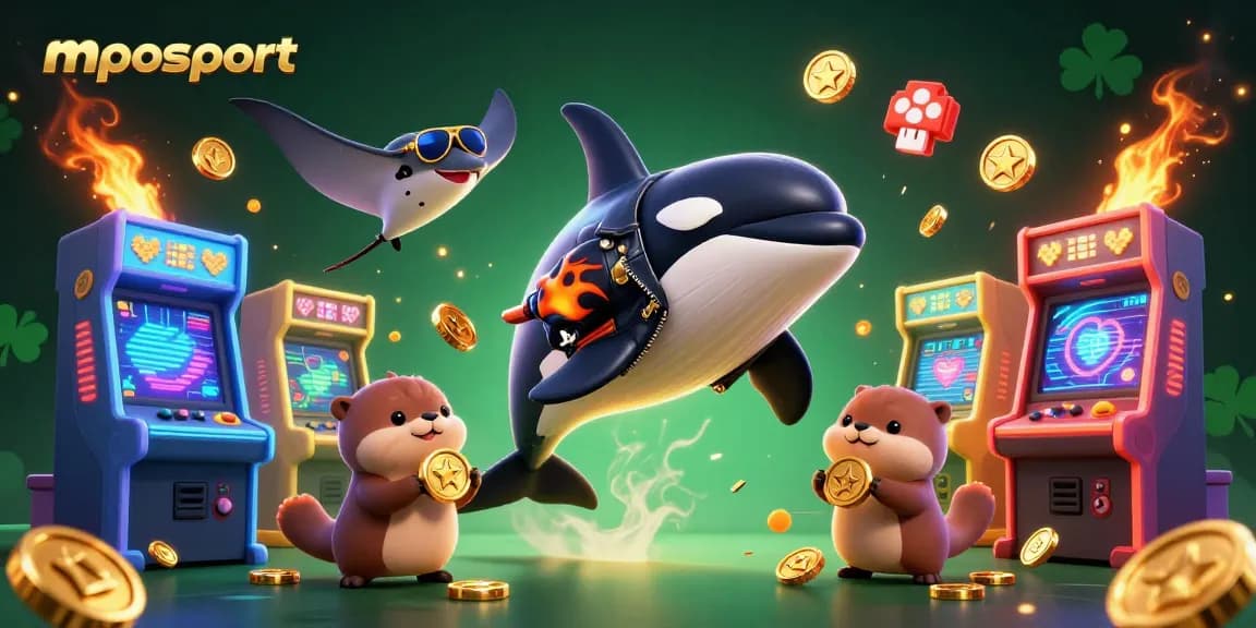Experience thrilling gameplay with mposport by jumping into this vibrant casino scene filled with colorful characters and gaming elements.
