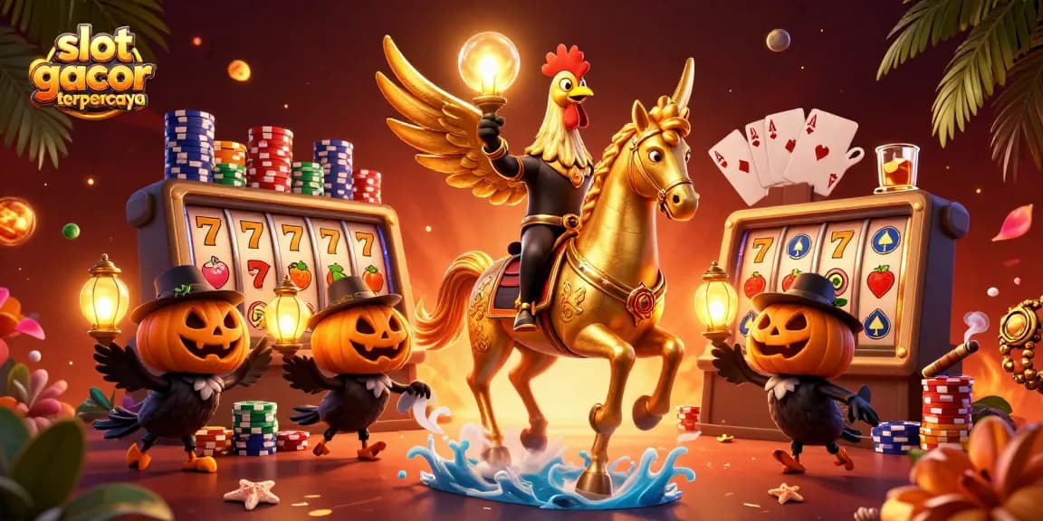 Bermain di slot gacor terpercaya yang penuh keseruan dan suasana kasino malam yang meriah.