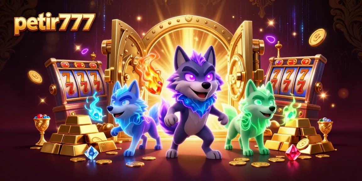 Experience thrilling wins with petir777 as ghostly wolves unveil casino treasures in a dynamic scene.