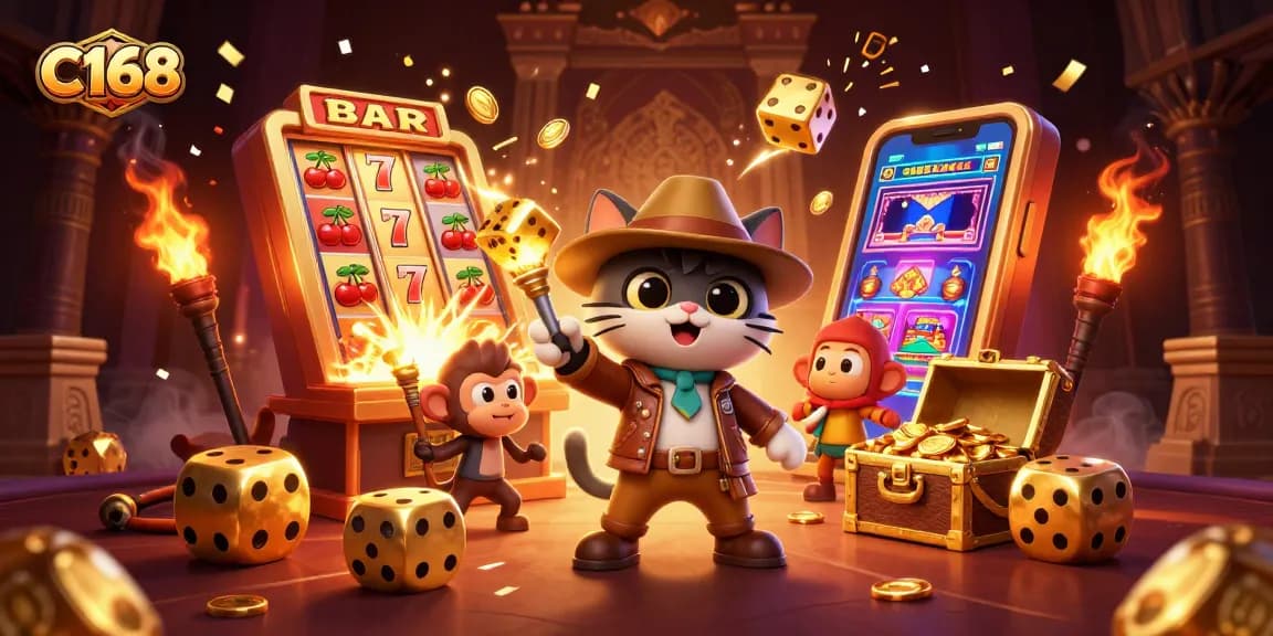 C168 delivers vibrant casino adventures with dynamic characters exploring treasure-rich gaming.