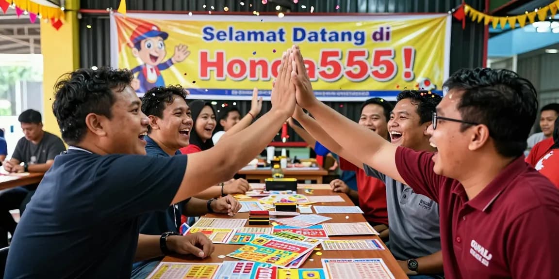 Komunitas togel merayakan kemenangan jackpot di https://honda555.net/ dengan tiket berwarna-warni dan suasana penuh kegembiraan.