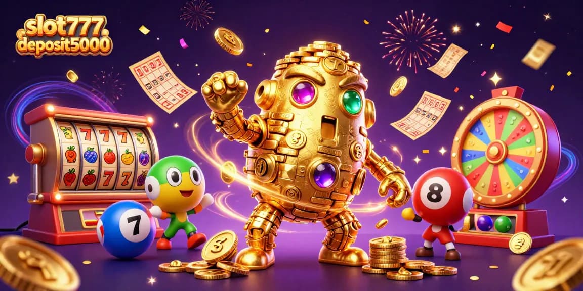Spin jackpots and win big with slot777deposit5000 in a vibrant casino scene.