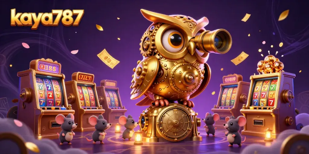 Experience winning excitement at kaya787 with a magical casino adventure featuring a golden owl and vibrant elements.