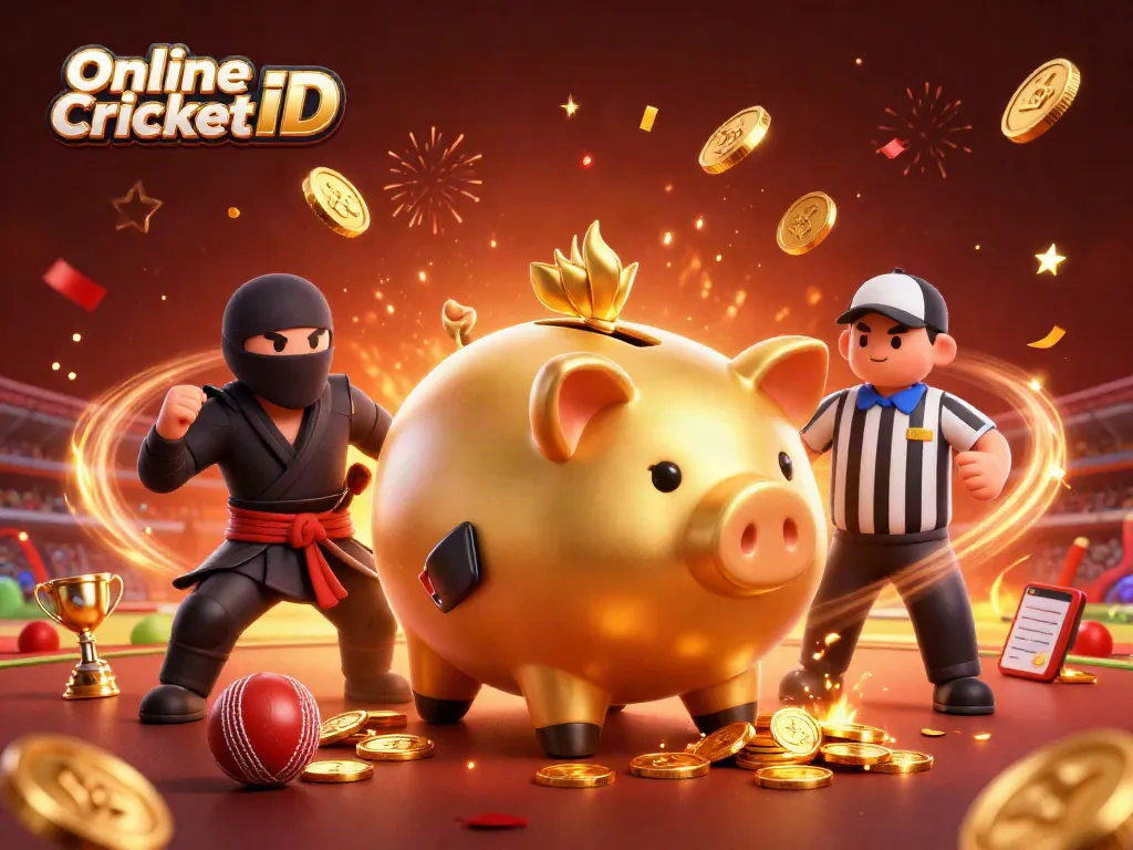 Engage in thrilling cricket betting with a vibrant illustration showcasing the Online Cricket ID experience.