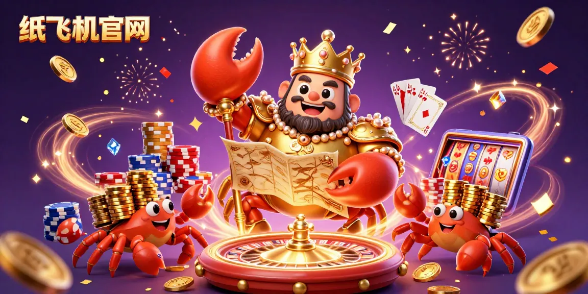Win big at 纸飞机官网 with a colorful, vibrant casino celebration featuring golden characters and riches.