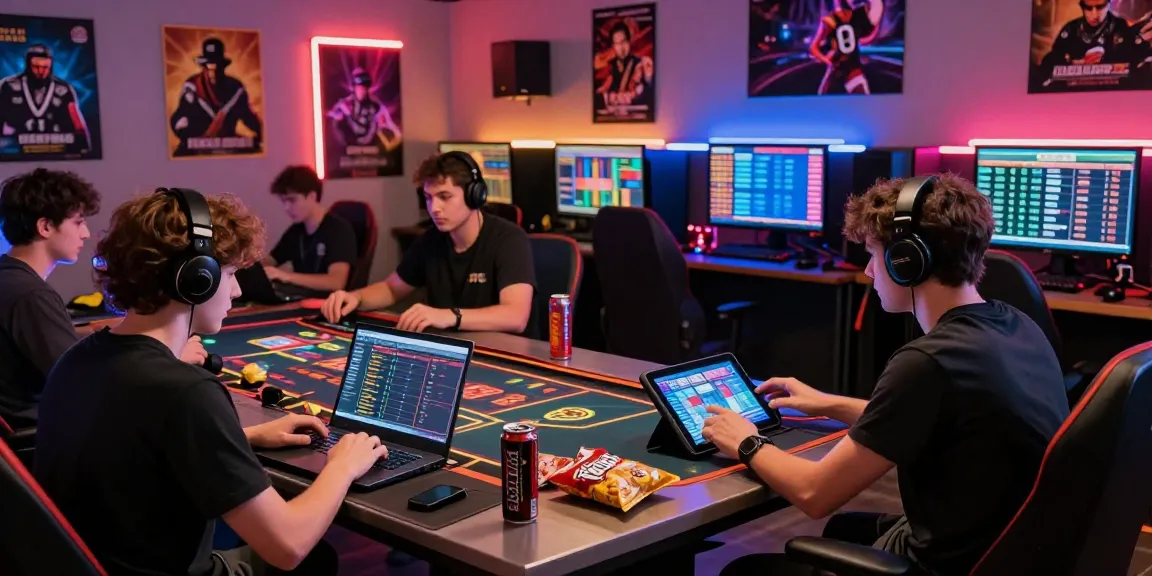LUCK8 players engaged in exciting online gaming with LED lights.