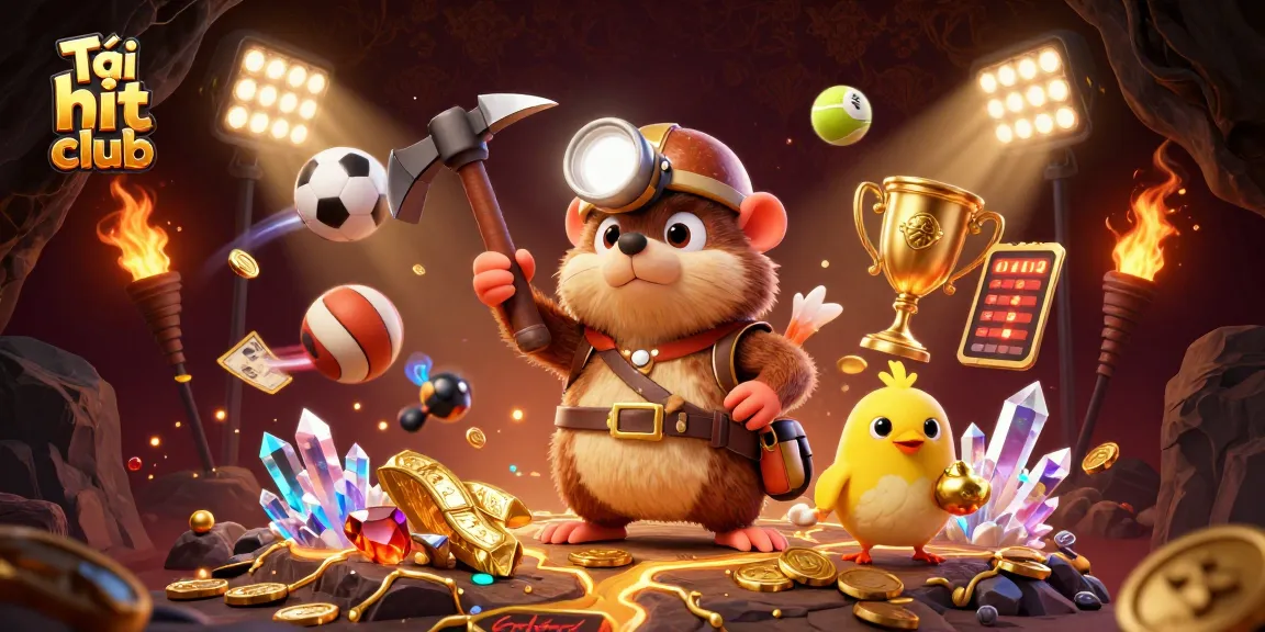 Engage with high-stakes gaming action at Tải hit club, featuring thrilling characters and dynamic elements in a vibrant casino atmosphere.