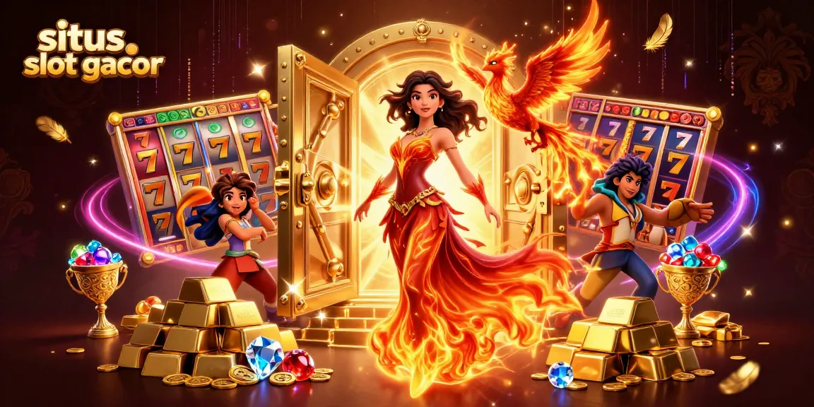 Experience thrilling wins at situs slot gacor with a powerful illustration featuring dynamic game elements.