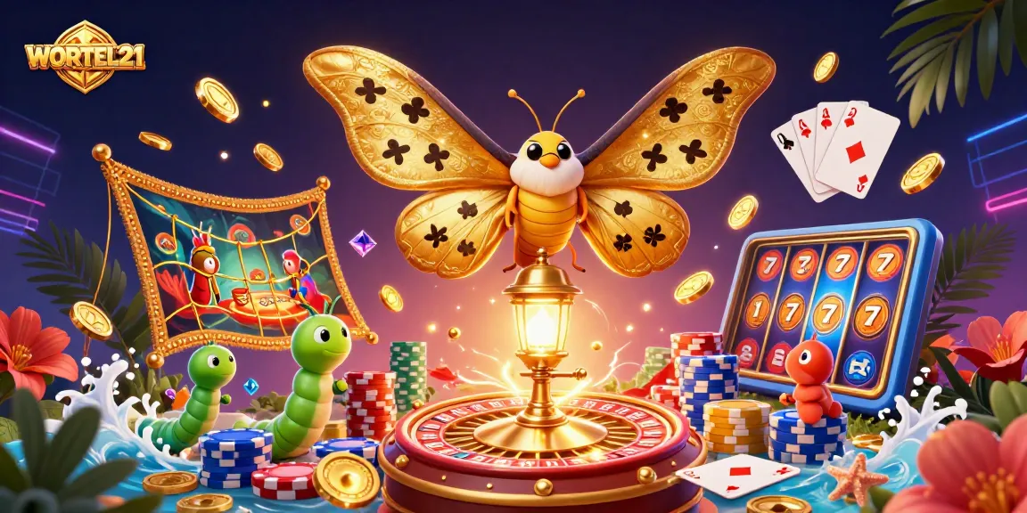 Join WORTEL21 for exhilarating casino adventures with golden butterflies and spinning roulette.