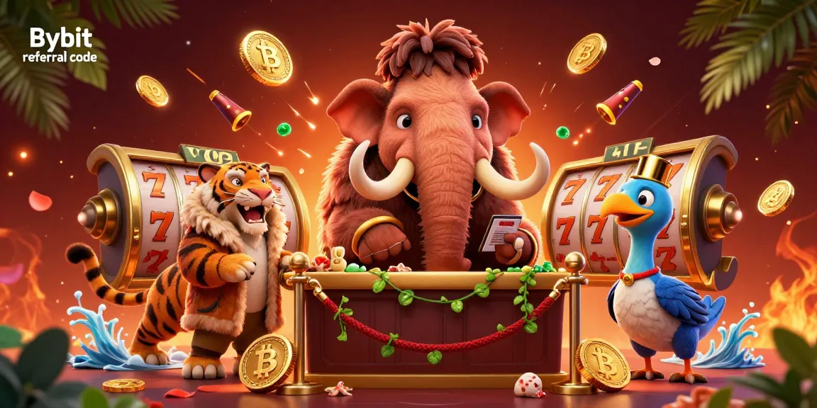 Win big with the Bybit referral code in a lively 3D casino scene.