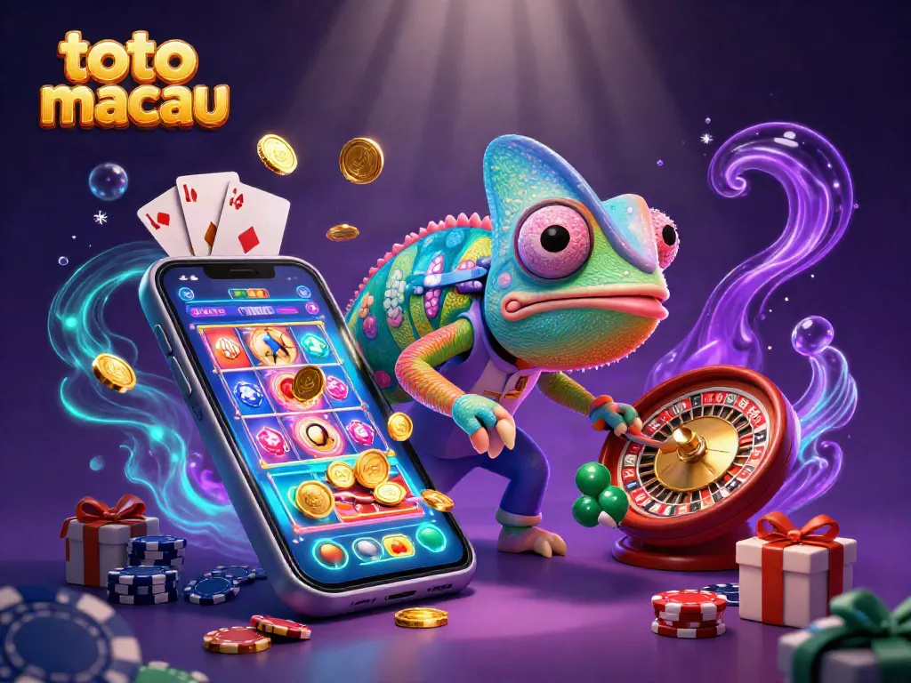 Jelajahi dunia toto macau dengan ilustrasi chameleon kasino yang dinamis dan mengesankan.
