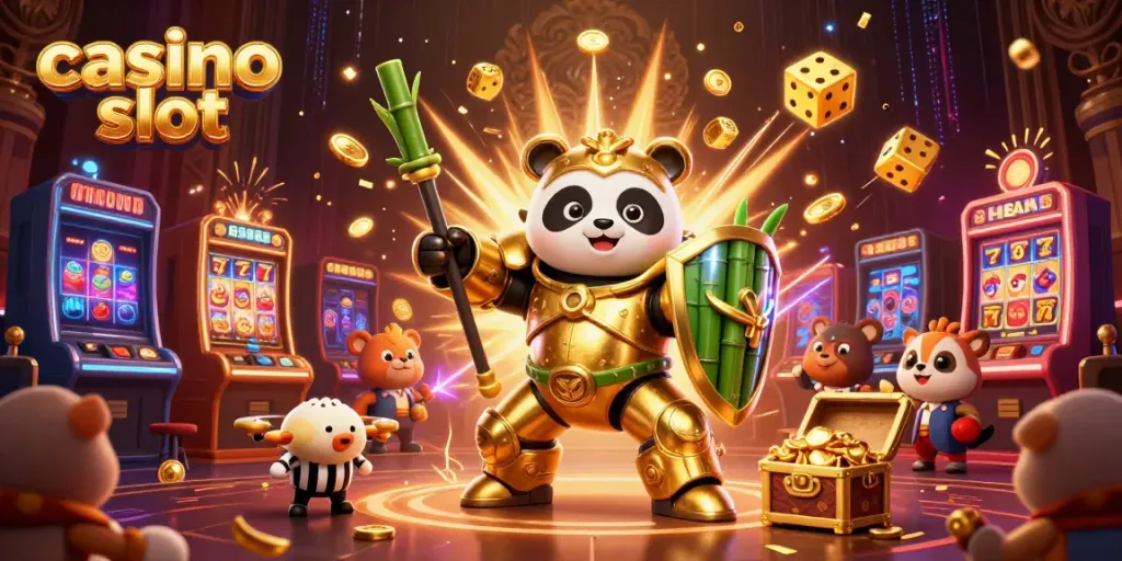 Experience the excitement of casino slot gaming with vibrant characters and dynamic elements bursting with energy.