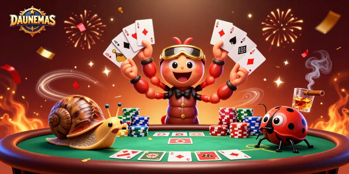 Experience the excitement of DAUNEMAS casino games with dynamic characters and vibrant visuals.