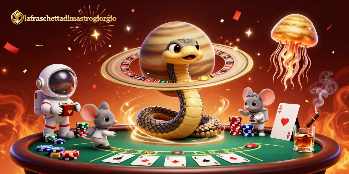 Permainan roulette di lafraschettadimastrogiorgio dengan karakter menarik dan elemen kasino yang meriah.
