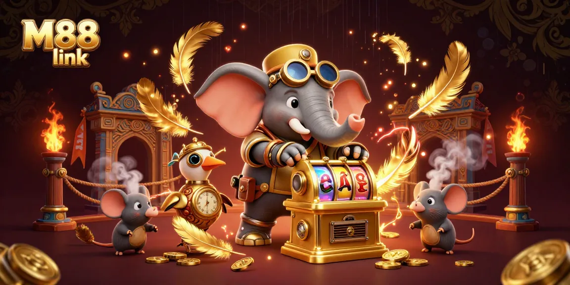 Taruhan seru di M88 link dengan slot mesin emas dan elemen belakang yang megah