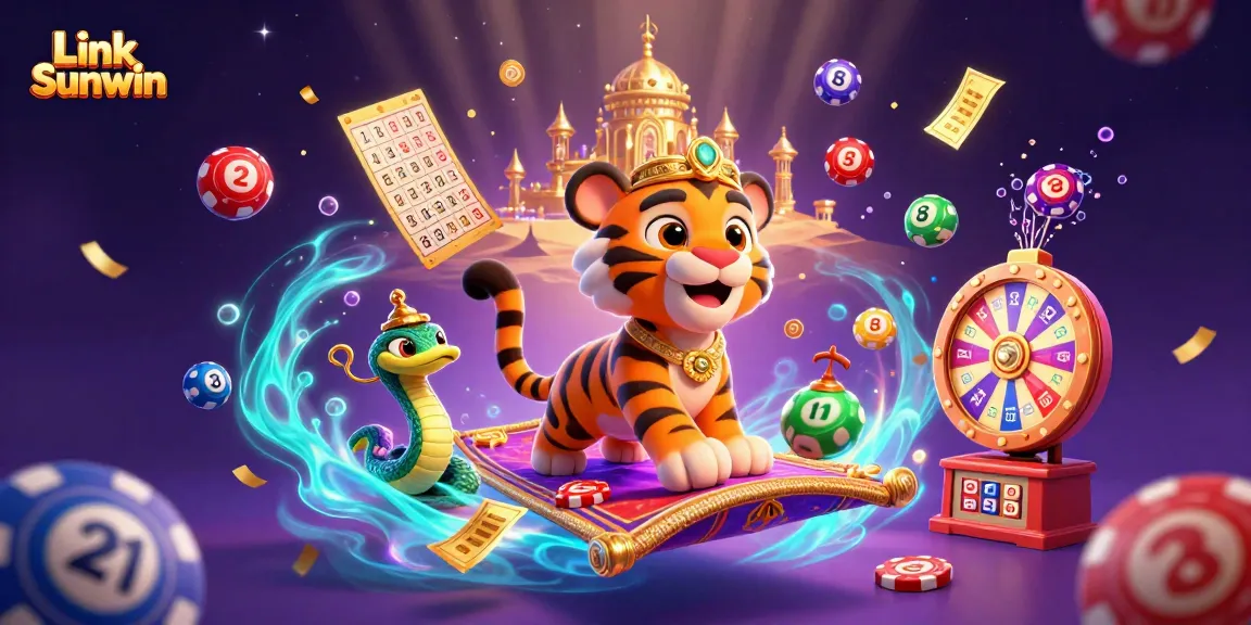 Experience the thrill of gaming with Link Sunwin featuring an Arabian Nights-themed sultan and lottery elements
