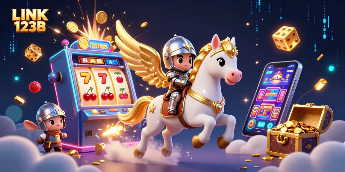 Win big with LINK 123B in this vibrant 3D casino adventure, featuring whimsical characters and dazzling game elements.
