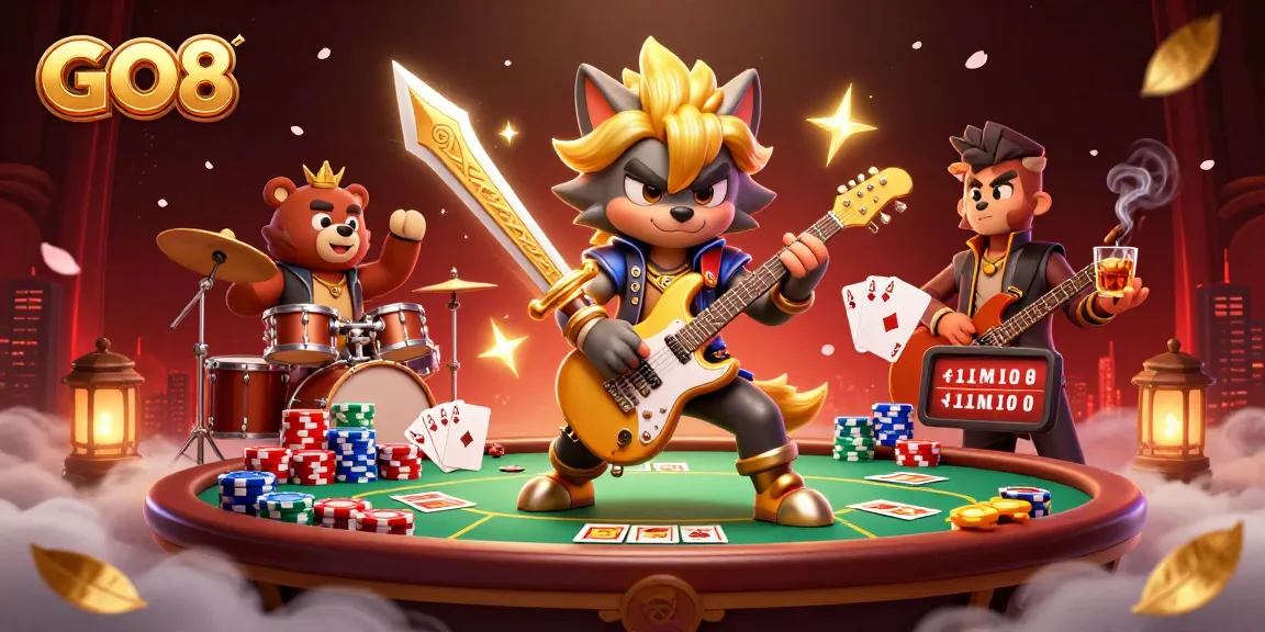 Experience winning at GO8 with rockstar gameplay, vibrant poker elements, and electric casino atmosphere.