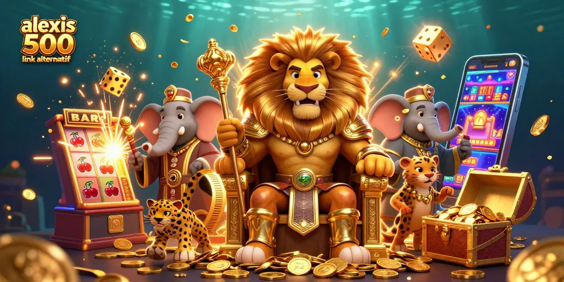 Experience exciting wins with alexis 500 link alternatif in this vibrant casino scene illustration.