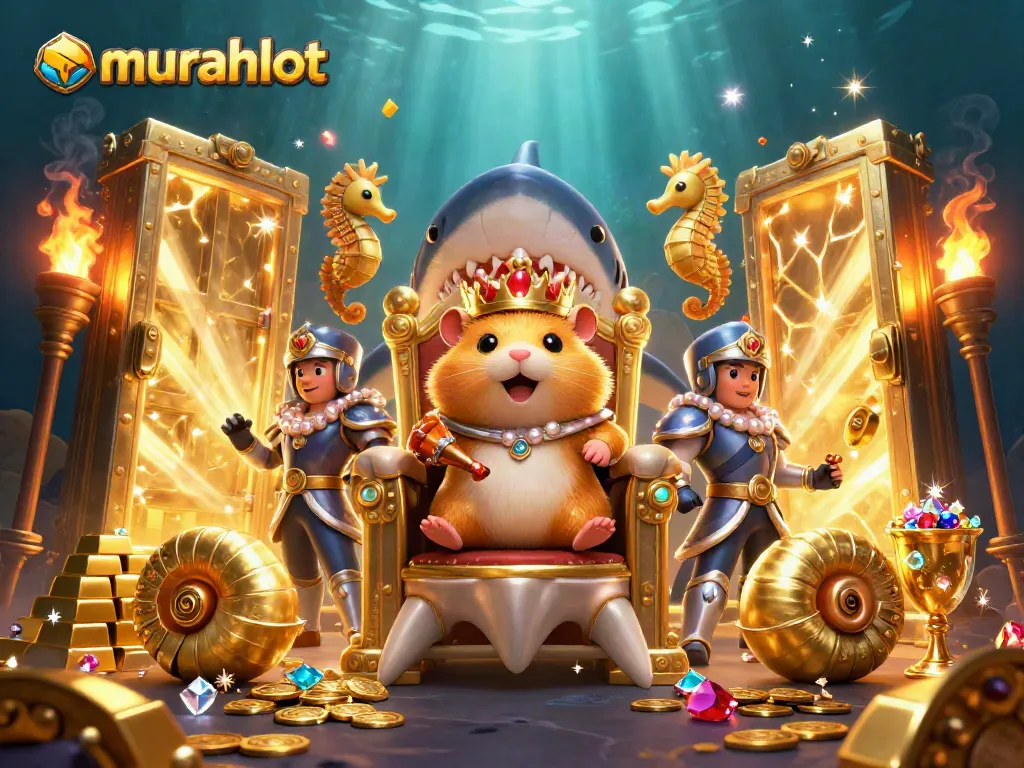 Permainan murahslot memberikan jackpot dengan strategi cerdas di latar belakang dewan harta karun.