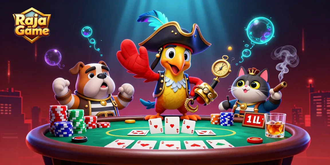 Experience thrilling gameplay with Raja Game as a pirate captain leads a vibrant casino scene.