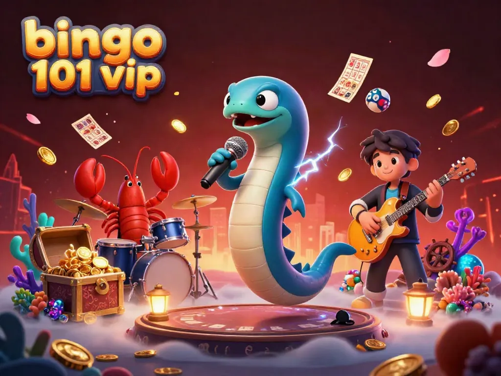 Experience the exciting bingo 101 vip program with 3D animated characters and vibrant underwater elements.