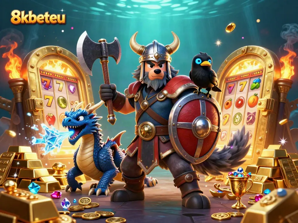 Experience thrilling adventures at 8kbeteu with fun slot symbols and vibrant casino elements.