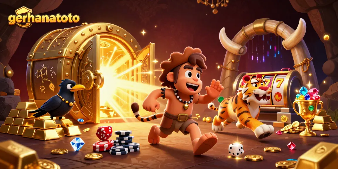 Berbagai elemen menarik dari gerhanatoto berputar di kasino prasejarah yang kaya emas dan permata.