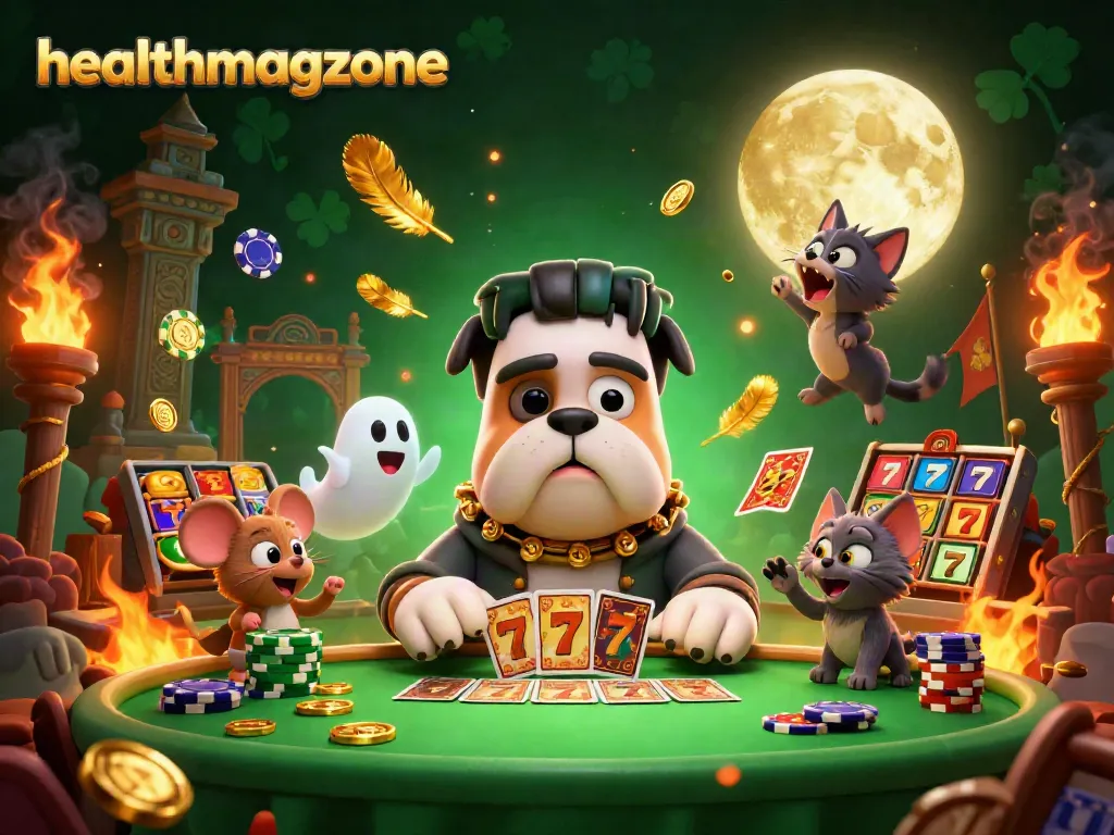 Permainan judi seru di healthmagzone dengan karakter Frankenstein dan mainan kasino yang menarik.