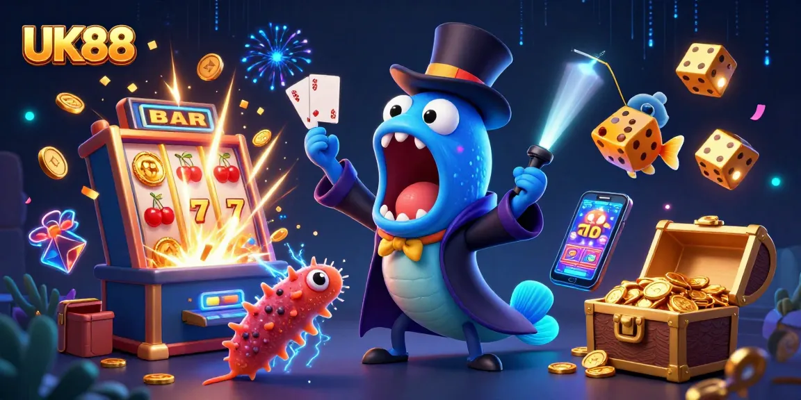 Experience UK88 magic with mesmerizing casino creatures in a vibrant underwater jackpot scene!