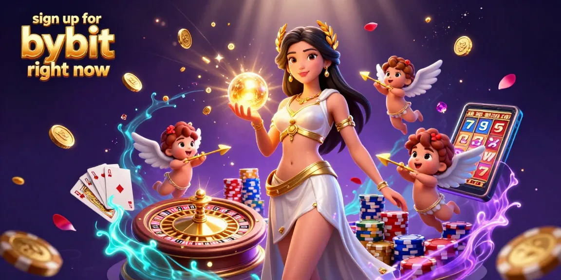 Sign up for Bybit right now to engage with a glamorous casino experience featuring vibrant gaming elements.