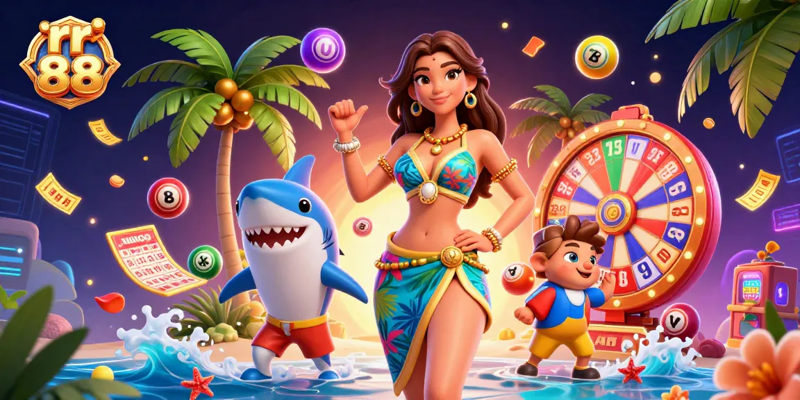 Win big at rr 88 with colorful lottery balls and engaging casino-themed characters.