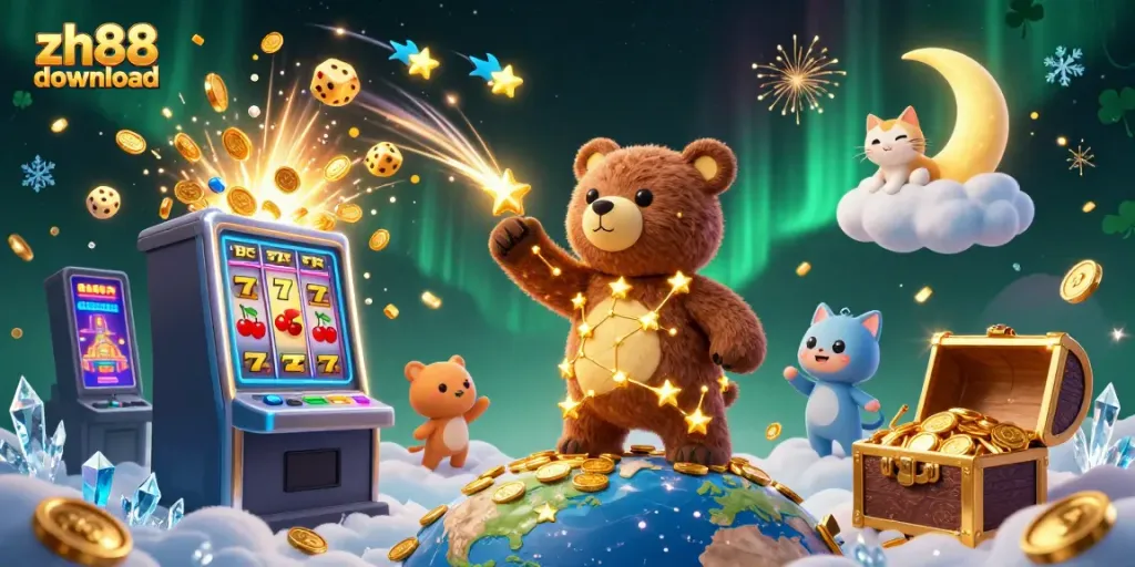 Play exciting casino games with the ZH88 download app, featuring colorful graphics and jackpot moments.