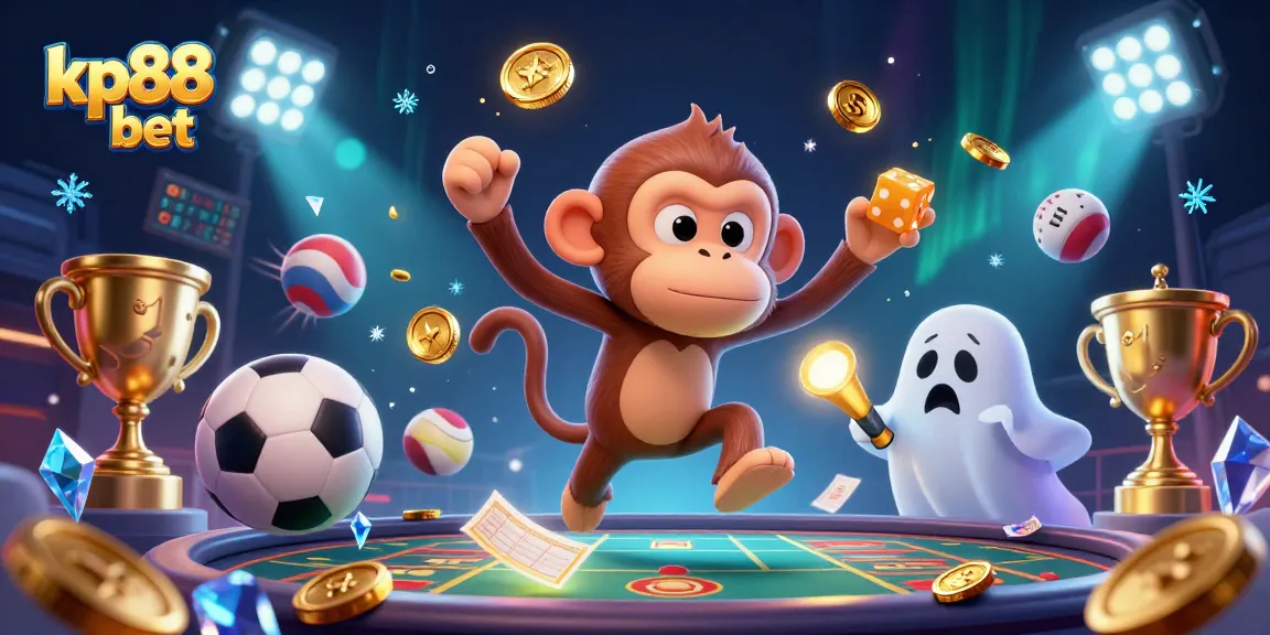 Engage in thrilling kp88 bet experiences with a playful ghost-hunter puppy tracking golden gambling treasures in a haunted casino.