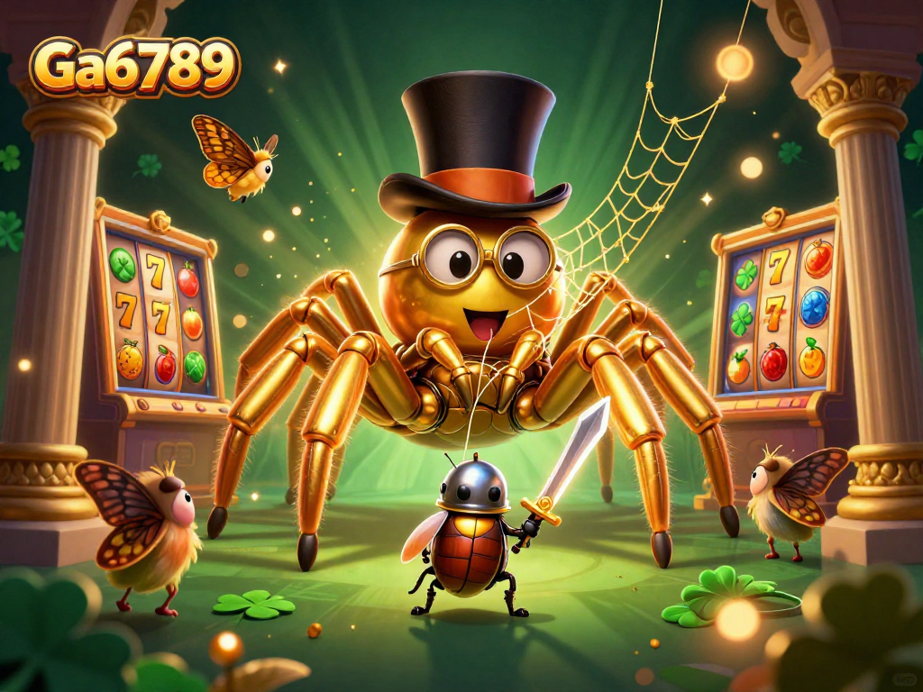 Engage in thrilling gameplay at Ga6789 with a vibrant 3D casino scene and iconic slot elements.