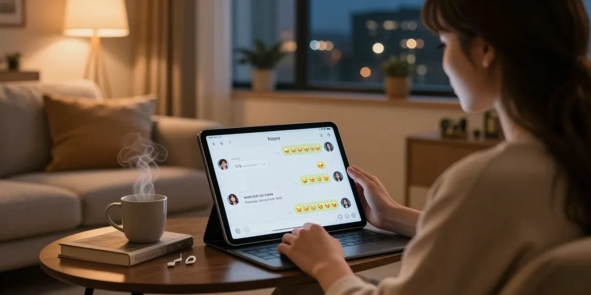 Engaging with an AI girlfriend in a cozy digital living room, showcasing personal connection and warmth.