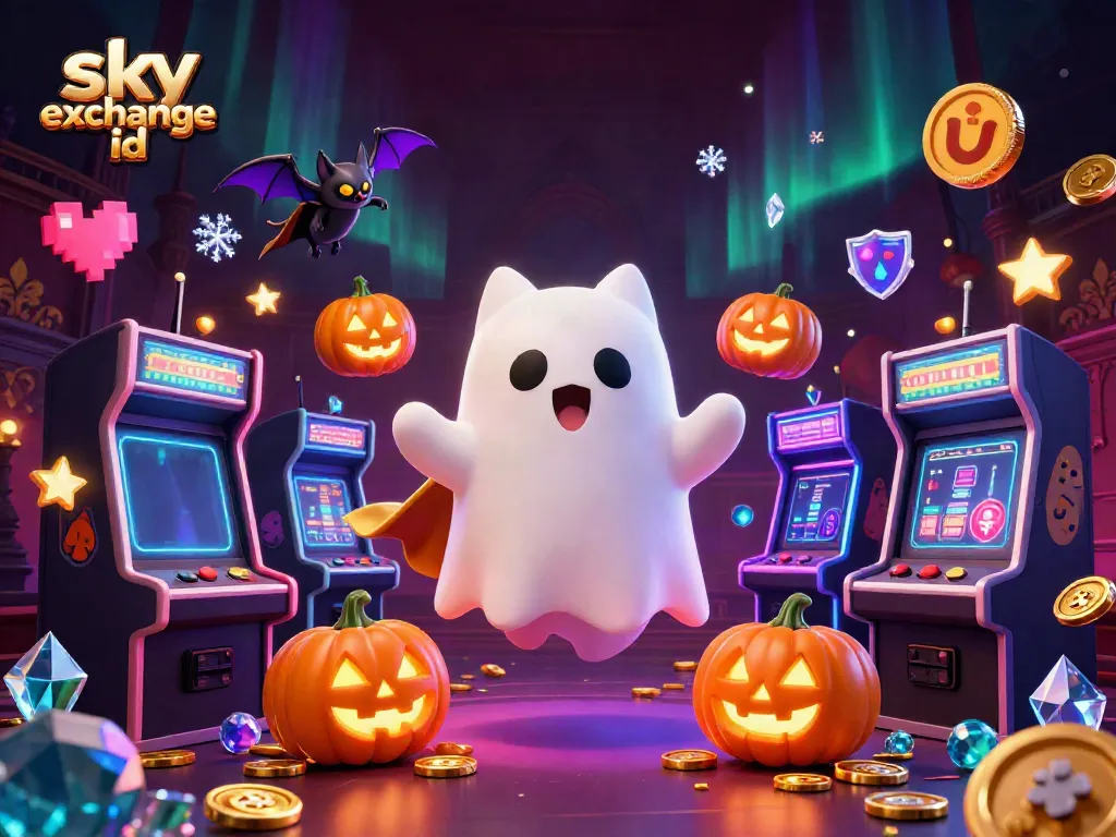 Experience thrilling gaming with sky exchange id, showcasing a ghost cat in a vibrant haunted casino.