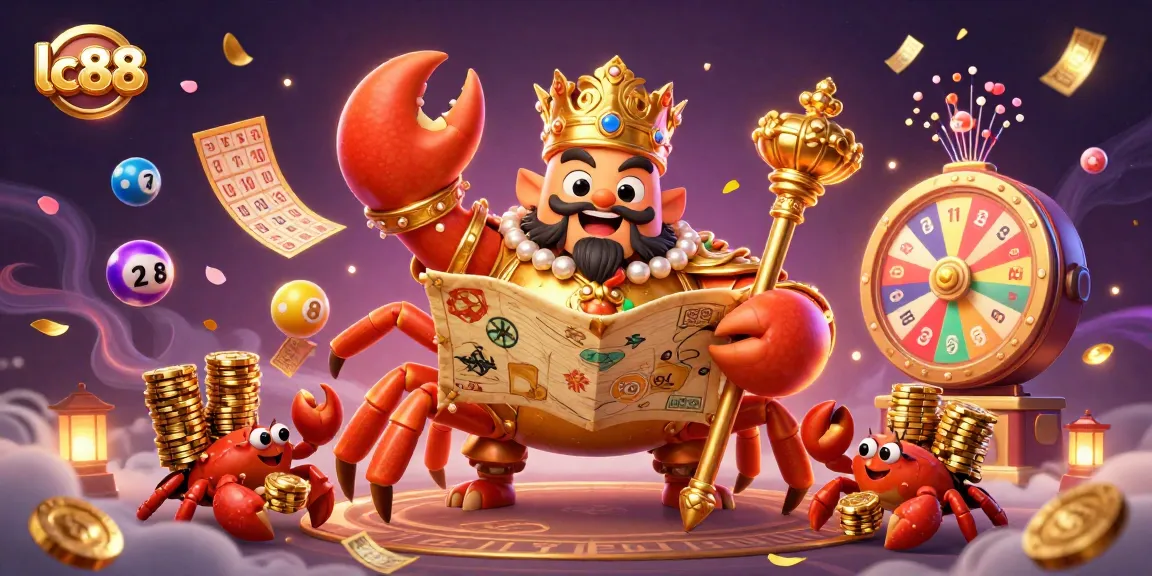 Experience thrilling moments with lc88 in a vibrant, dynamic casino scene featuring a golden crab emperor.
