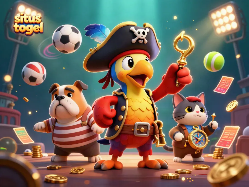 Engage in situs togel with vibrant 3D characters, sports elements, and dynamic action.