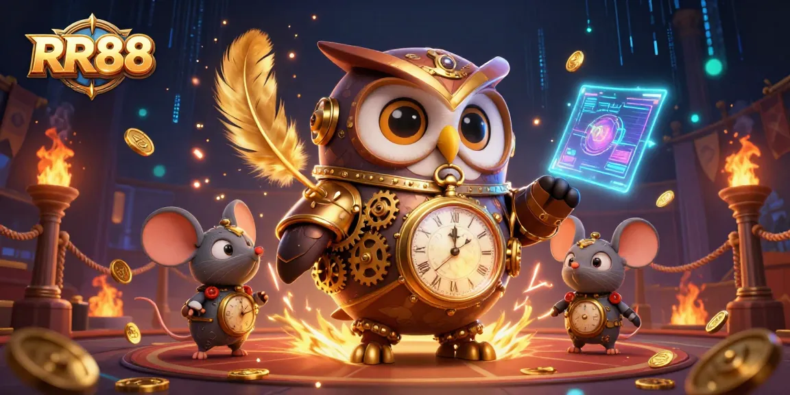 Experience thrilling gaming action at RR88 with vibrant casino elements and steampunk characters.
