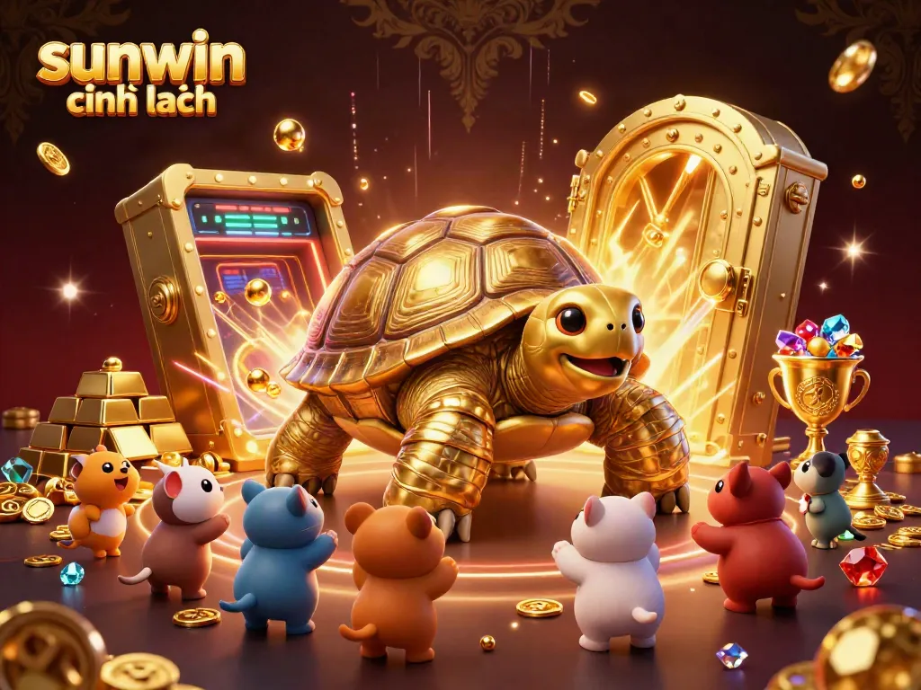 Experience the excitement at sunwin chính hãng with a golden tortoise and treasure-filled casino adventure!