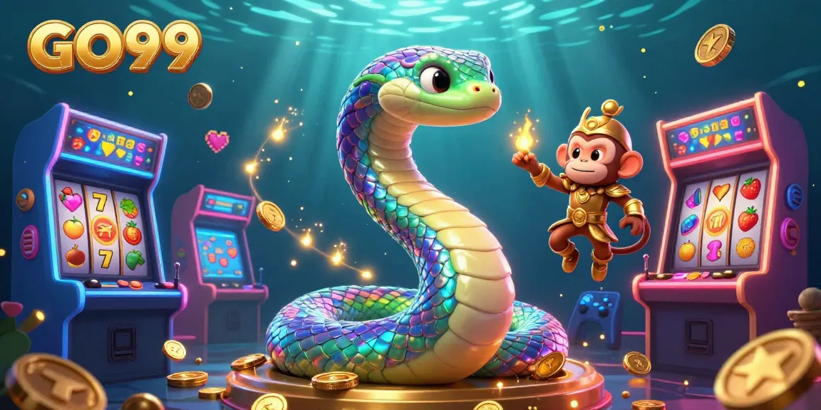Experience the thrill of GO99 with a vibrant 3D casino scene filled with imaginative gaming elements.