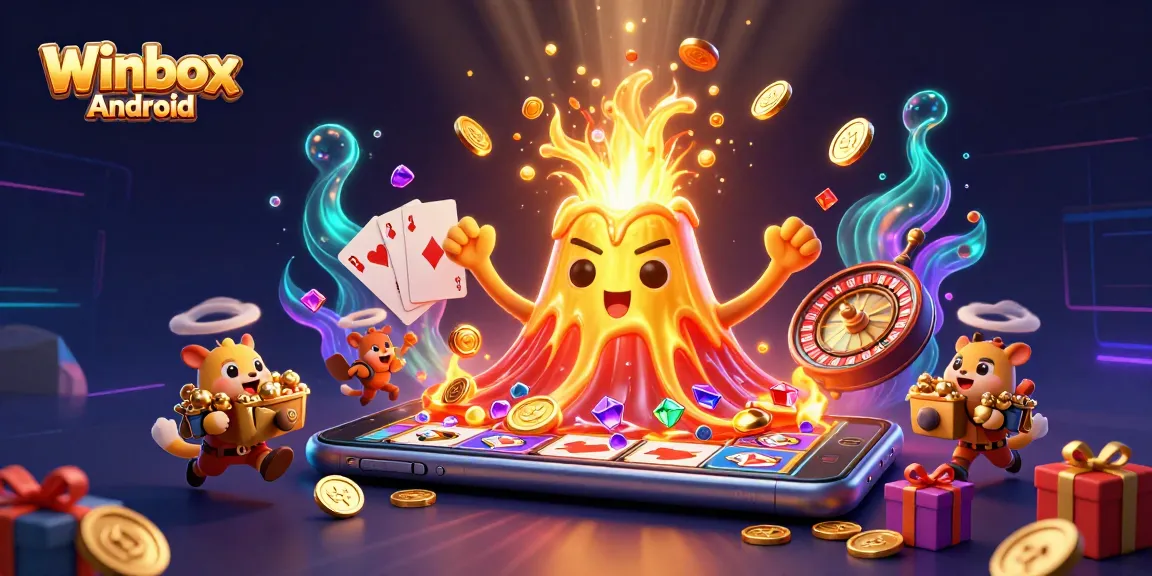 Engage with yielding treasures in the thrilling Winbox Android gaming app, vibrant 3D illustration bursting with excitement.