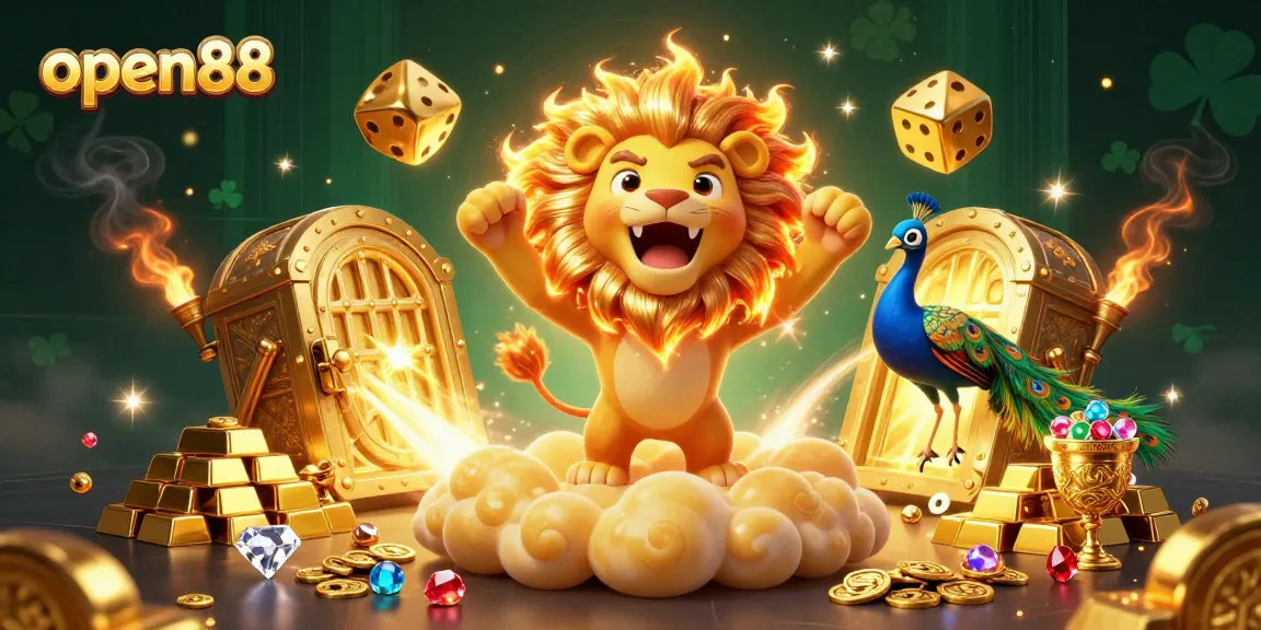 Experience thrilling wins at open88 with dynamic casino scenes, featuring treasures and vibrant game elements.
